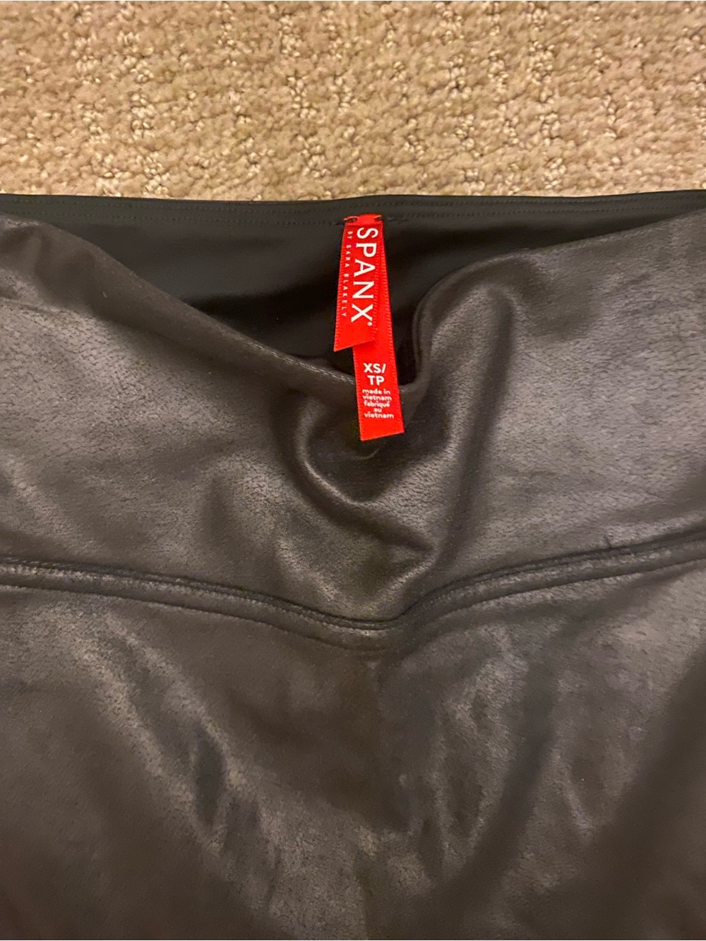 SPANX Black Faux Leather Legging